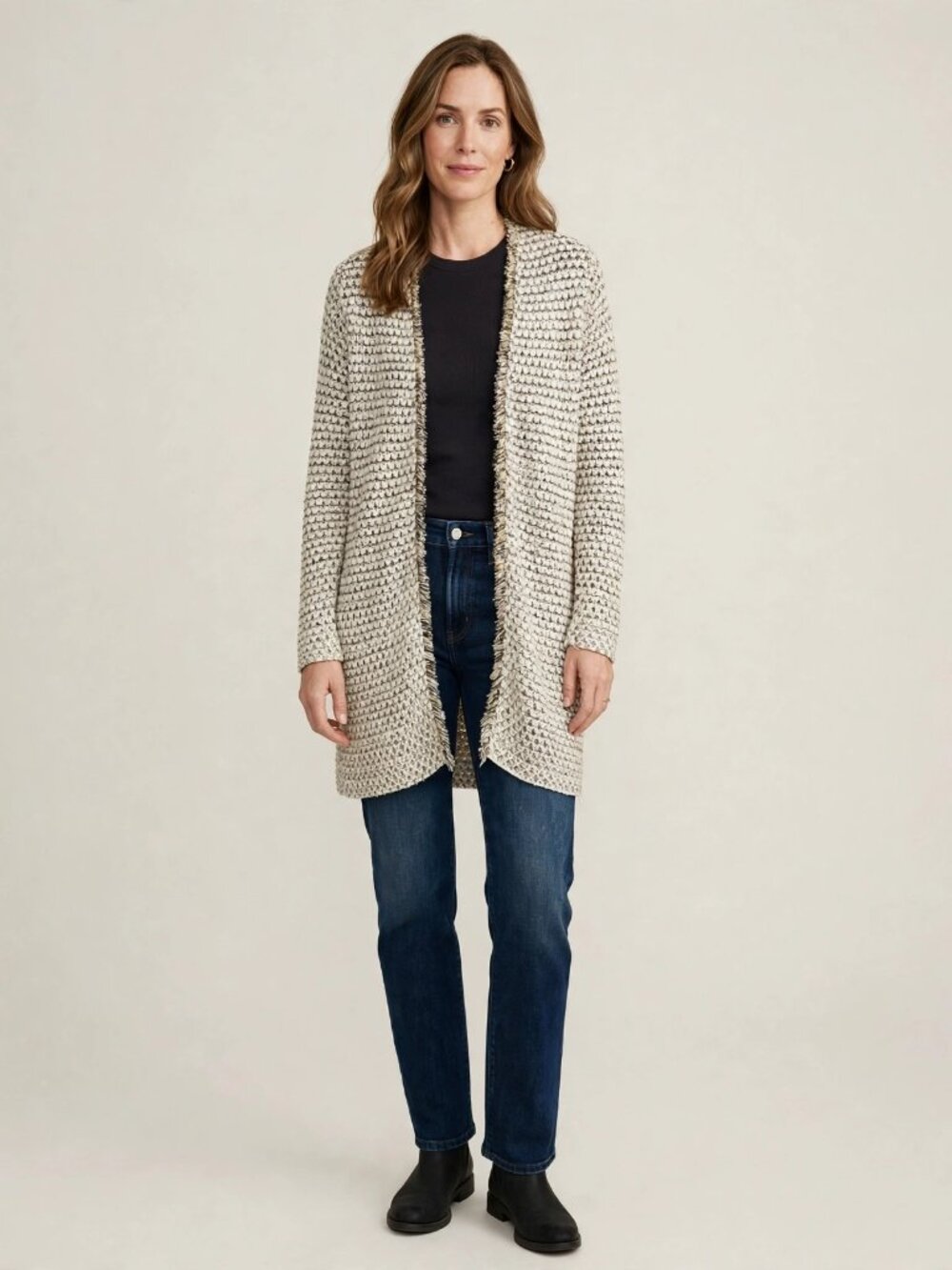 Chico's Open-Front Knit Cardigan – Size 0   (fits like S-M, approx. size 4–6)